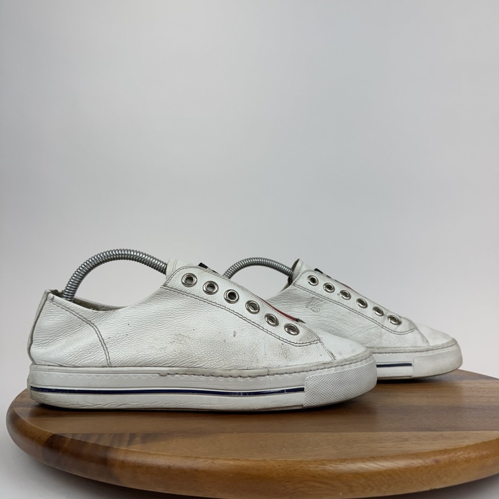 Womens Paul Green Tatum White Leather Slip On Sneakers Shoes Size 9 M GUC